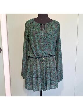 Michael Michael Kors Peacock Feather Print Dress Size Small